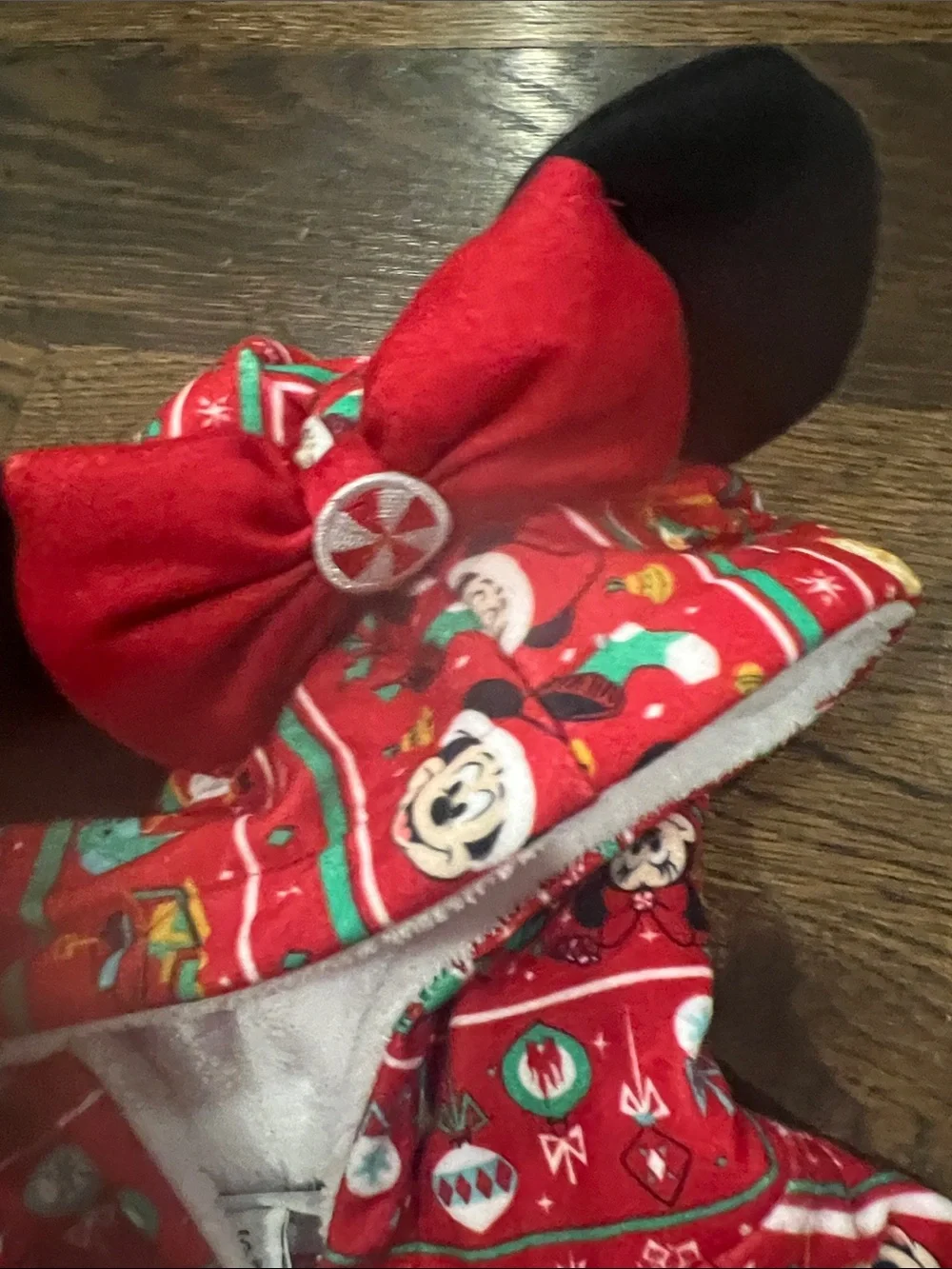 Disney Red and Green Mickey Mouse Holiday Zip Hoodie